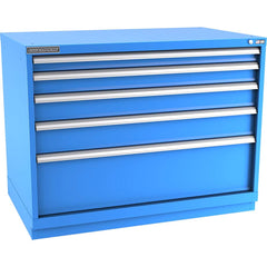 Champion Tool Storage - Modular Storage Cabinets; Type: Bench-Height Extra Width Drawer Cabinet ; Number of Drawers: 5.000 ; Height (Inch): 35-7/8 ; Width (Inch): 47 ; Depth (Inch): 28-1/2 ; Color: Bright Blue - Exact Industrial Supply