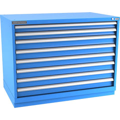 Champion Tool Storage - Modular Storage Cabinets; Type: Bench-Height Extra Width Drawer Cabinet ; Number of Drawers: 8.000 ; Height (Inch): 35-7/8 ; Width (Inch): 47 ; Depth (Inch): 28-1/2 ; Color: Bright Blue - Exact Industrial Supply