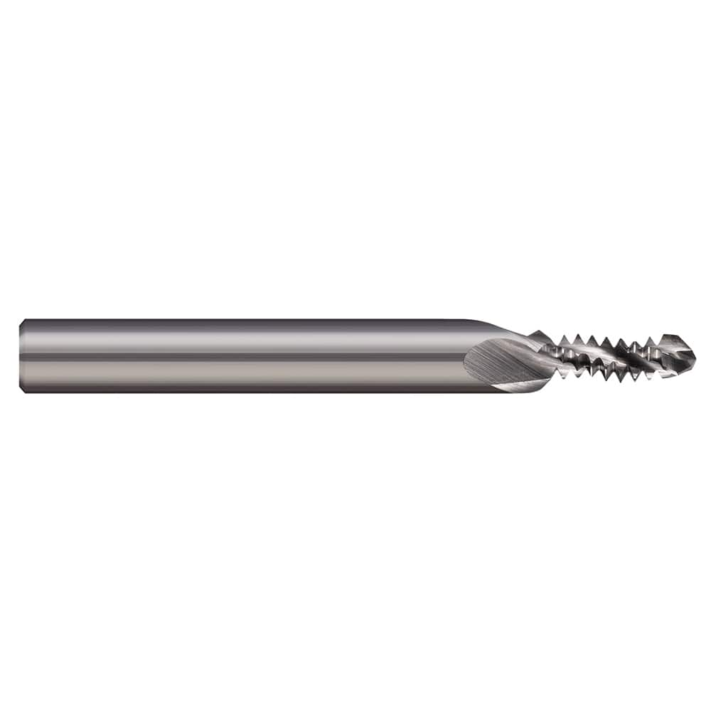 Harvey Tool - Combination Drill & Thread Mill; Thread Size: 10-24 ; Material: Solid Carbide ; Length of Cut (Inch): 0.4966 ; Included Angle A: 90 ; Drill Point Angle: 130 ; Shank Diameter (Decimal Inch): 0.2500 - Exact Industrial Supply