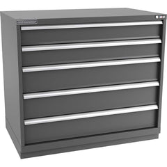 Champion Tool Storage - Modular Storage Cabinets; Type: Counter-Height Extra Width Drawer Cabinet ; Number of Drawers: 5.000 ; Height (Inch): 41-3/4 ; Width (Inch): 47 ; Depth (Inch): 28-1/2 ; Color: Dark Gray - Exact Industrial Supply