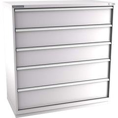 Champion Tool Storage - Modular Storage Cabinets; Type: Eye-Level Double Width Drawer Cabinet ; Number of Drawers: 5.000 ; Height (Inch): 59-1/2 ; Width (Inch): 56-1/2 ; Depth (Inch): 28-1/2 ; Color: Light Gray - Exact Industrial Supply