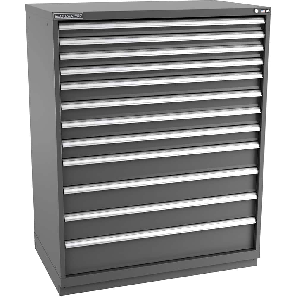 Champion Tool Storage - Modular Storage Cabinets; Type: Eye-Level Extra Width Drawer Cabinet ; Number of Drawers: 12.000 ; Height (Inch): 59-1/2 ; Width (Inch): 47 ; Depth (Inch): 28-1/2 ; Color: Dark Gray - Exact Industrial Supply