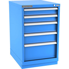 Champion Tool Storage - Modular Storage Cabinets; Type: Bench-Height Narrow Width Drawer Cabinet ; Number of Drawers: 5.000 ; Height (Inch): 35-7/8 ; Width (Inch): 22-3/16 ; Depth (Inch): 28-1/2 ; Color: Bright Blue - Exact Industrial Supply