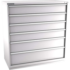 Champion Tool Storage - Modular Storage Cabinets; Type: Eye-Level Double Width Drawer Cabinet ; Number of Drawers: 6.000 ; Height (Inch): 59-1/2 ; Width (Inch): 56-1/2 ; Depth (Inch): 28-1/2 ; Color: Light Gray - Exact Industrial Supply