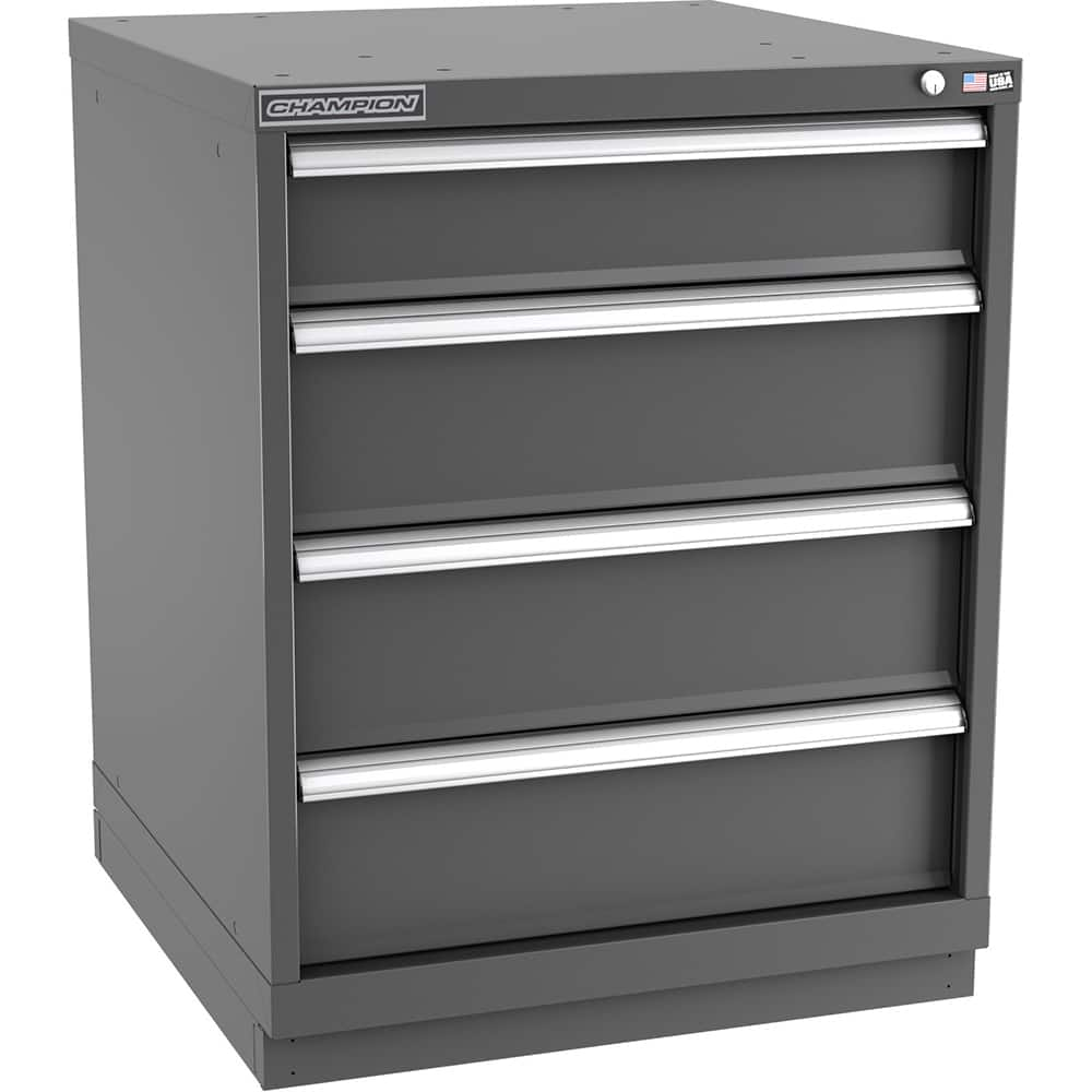 Champion Tool Storage - Modular Storage Cabinets; Type: Bench-Height Standard Width Drawer Cabinet ; Number of Drawers: 4.000 ; Height (Inch): 35-7/8 ; Width (Inch): 28-1/4 ; Depth (Inch): 28-1/2 ; Color: Dark Gray - Exact Industrial Supply