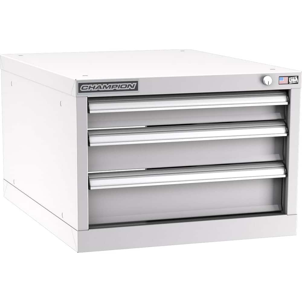 Champion Tool Storage - Modular Storage Cabinets; Type: Under-Desk Narrow Width Drawer Cabinet ; Number of Drawers: 3.000 ; Height (Inch): 15-3/4 ; Width (Inch): 22-3/16 ; Depth (Inch): 28-1/2 ; Color: Light Gray - Exact Industrial Supply