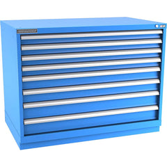 Champion Tool Storage - Modular Storage Cabinets; Type: Bench-Height Extra Width Drawer Cabinet ; Number of Drawers: 8.000 ; Height (Inch): 35-7/8 ; Width (Inch): 47 ; Depth (Inch): 28-1/2 ; Color: Bright Blue - Exact Industrial Supply