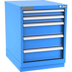 Champion Tool Storage - Modular Storage Cabinets; Type: Desk-Height Narrow Width Drawer Cabinet ; Number of Drawers: 5.000 ; Height (Inch): 29-7/8 ; Width (Inch): 22-3/16 ; Depth (Inch): 28-1/2 ; Color: Bright Blue - Exact Industrial Supply