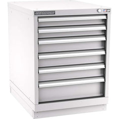 Champion Tool Storage - Modular Storage Cabinets; Type: Desk-Height Narrow Width Drawer Cabinet ; Number of Drawers: 6.000 ; Height (Inch): 29-7/8 ; Width (Inch): 22-3/16 ; Depth (Inch): 28-1/2 ; Color: Light Gray - Exact Industrial Supply