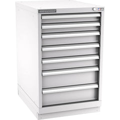 Champion Tool Storage - Modular Storage Cabinets; Type: Bench-Height Narrow Width Drawer Cabinet ; Number of Drawers: 7.000 ; Height (Inch): 35-7/8 ; Width (Inch): 22-3/16 ; Depth (Inch): 28-1/2 ; Color: Light Gray - Exact Industrial Supply