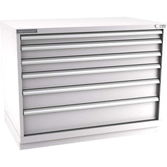 Champion Tool Storage - Modular Storage Cabinets; Type: Bench-Height Extra Width Drawer Cabinet ; Number of Drawers: 6.000 ; Height (Inch): 35-7/8 ; Width (Inch): 47 ; Depth (Inch): 28-1/2 ; Color: Light Gray - Exact Industrial Supply