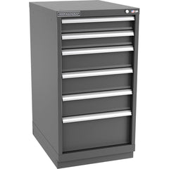 Champion Tool Storage - Modular Storage Cabinets; Type: Counter-Height Narrow Width Drawer Cabinet ; Number of Drawers: 6.000 ; Height (Inch): 41-3/4 ; Width (Inch): 22-3/16 ; Depth (Inch): 28-1/2 ; Color: Dark Gray - Exact Industrial Supply