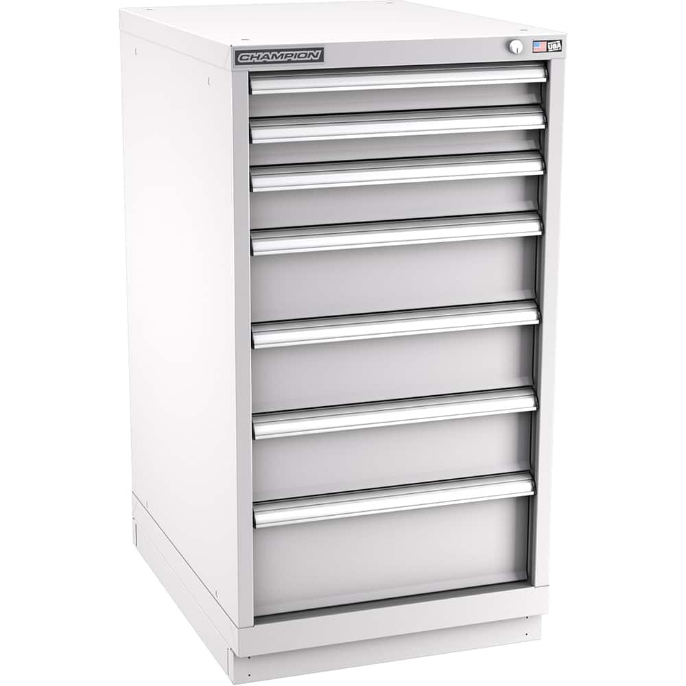 Champion Tool Storage - Modular Storage Cabinets; Type: Bench-Height Double Width Drawer Cabinet ; Number of Drawers: 4.000 ; Height (Inch): 35-7/8 ; Width (Inch): 56-1/2 ; Depth (Inch): 28-1/2 ; Color: Light Gray - Exact Industrial Supply