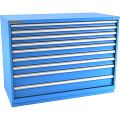 Champion Tool Storage - Modular Storage Cabinets; Type: Counter-Height Double Width Drawer Cabinet ; Number of Drawers: 9.000 ; Height (Inch): 41-3/4 ; Width (Inch): 56-1/2 ; Depth (Inch): 28-1/2 ; Color: Bright Blue - Exact Industrial Supply