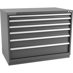 Champion Tool Storage - Modular Storage Cabinets; Type: Bench-Height Extra Width Drawer Cabinet ; Number of Drawers: 6.000 ; Height (Inch): 35-7/8 ; Width (Inch): 47 ; Depth (Inch): 28-1/2 ; Color: Dark Gray - Exact Industrial Supply