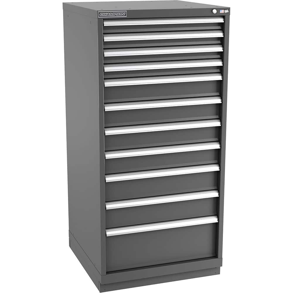 Champion Tool Storage - Modular Storage Cabinets; Type: Eye-Level Standard Width Drawer Cabinet ; Number of Drawers: 11.000 ; Height (Inch): 59-1/2 ; Width (Inch): 28-1/4 ; Depth (Inch): 28-1/2 ; Color: Dark Gray - Exact Industrial Supply