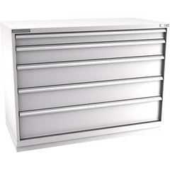 Champion Tool Storage - Modular Storage Cabinets; Type: Counter-Height Double Width Drawer Cabinet ; Number of Drawers: 5.000 ; Height (Inch): 41-3/4 ; Width (Inch): 56-1/2 ; Depth (Inch): 28-1/2 ; Color: Light Gray - Exact Industrial Supply