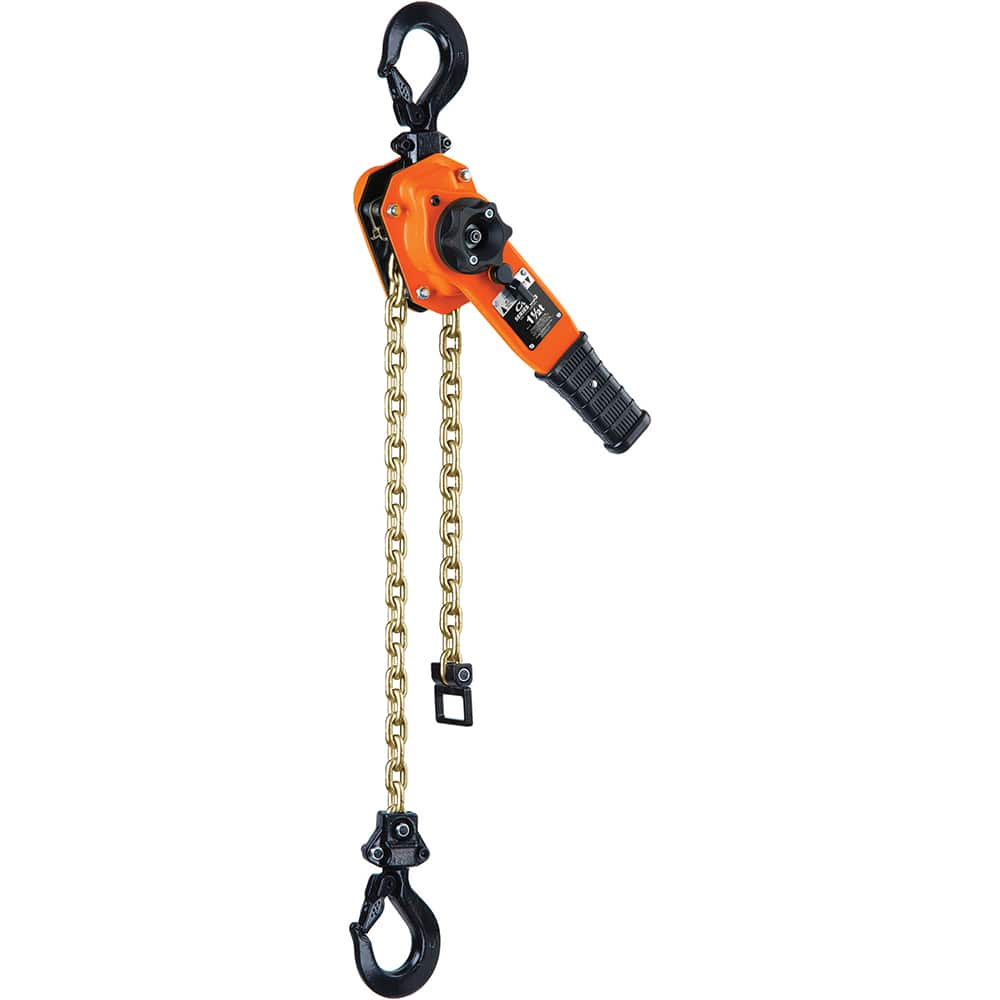 CM - Manual Hoists-Chain, Rope & Strap; Type: Lever ; Lifting Material: Chain ; Capacity (Lb.): 4000 ; Lift Height (Feet): 5 ; Minimum Headroom: 14.813 ; Lever Force to Operate Hoist: 105.00 - Exact Industrial Supply