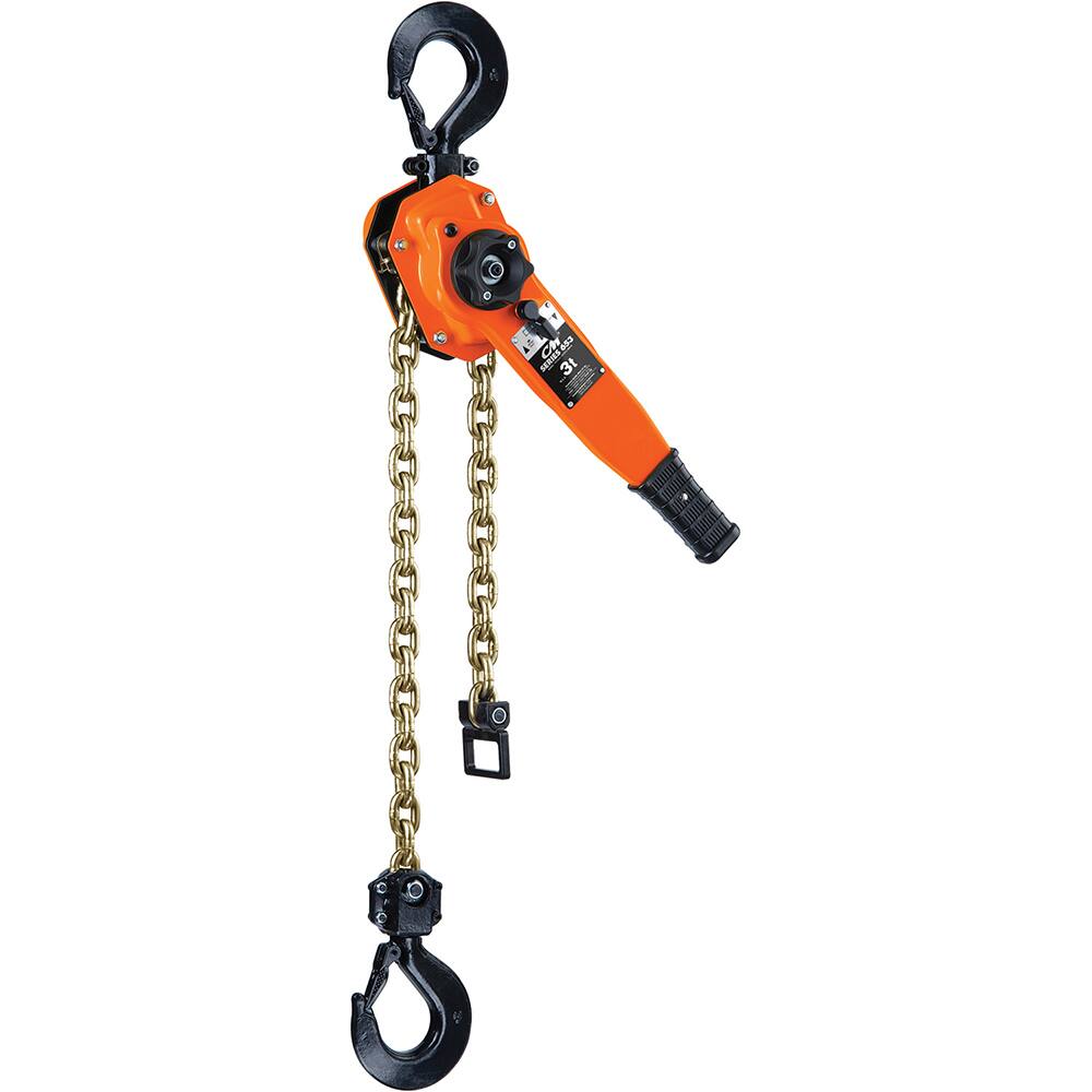 CM - Manual Hoists-Chain, Rope & Strap; Type: Lever ; Lifting Material: Chain ; Capacity (Lb.): 12000 ; Lift Height (Feet): 5 ; Minimum Headroom: 23.25 ; Lever Force to Operate Hoist: 77.00 - Exact Industrial Supply