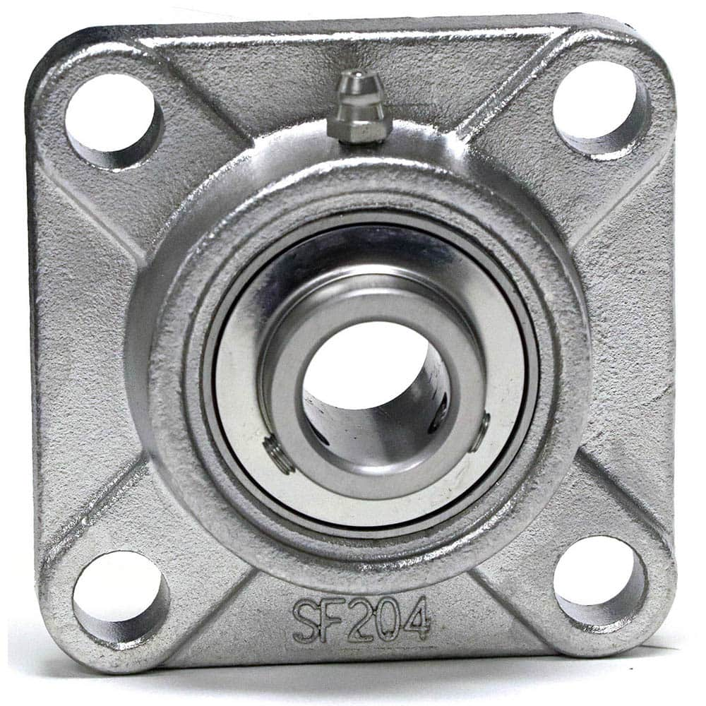 Shuster - SUCSF206, 30mm ID, 4-1/4" OAL x 108" OAH, 4-Bolt Flange Bearing - Exact Industrial Supply