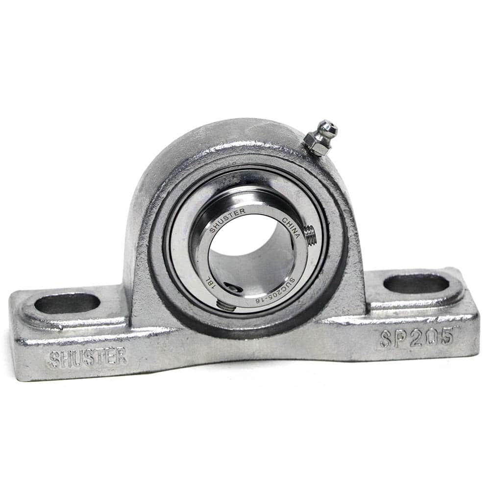 Shuster - SUCSP206, 30mm ID, 164mm OAL x 83mm OAH47mm Wide, Ball Bearing Pillow Block - Exact Industrial Supply