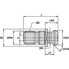 RK40ISBM PULL STUD SK40 ISO7388/2 TYPE B - Caliber Tooling