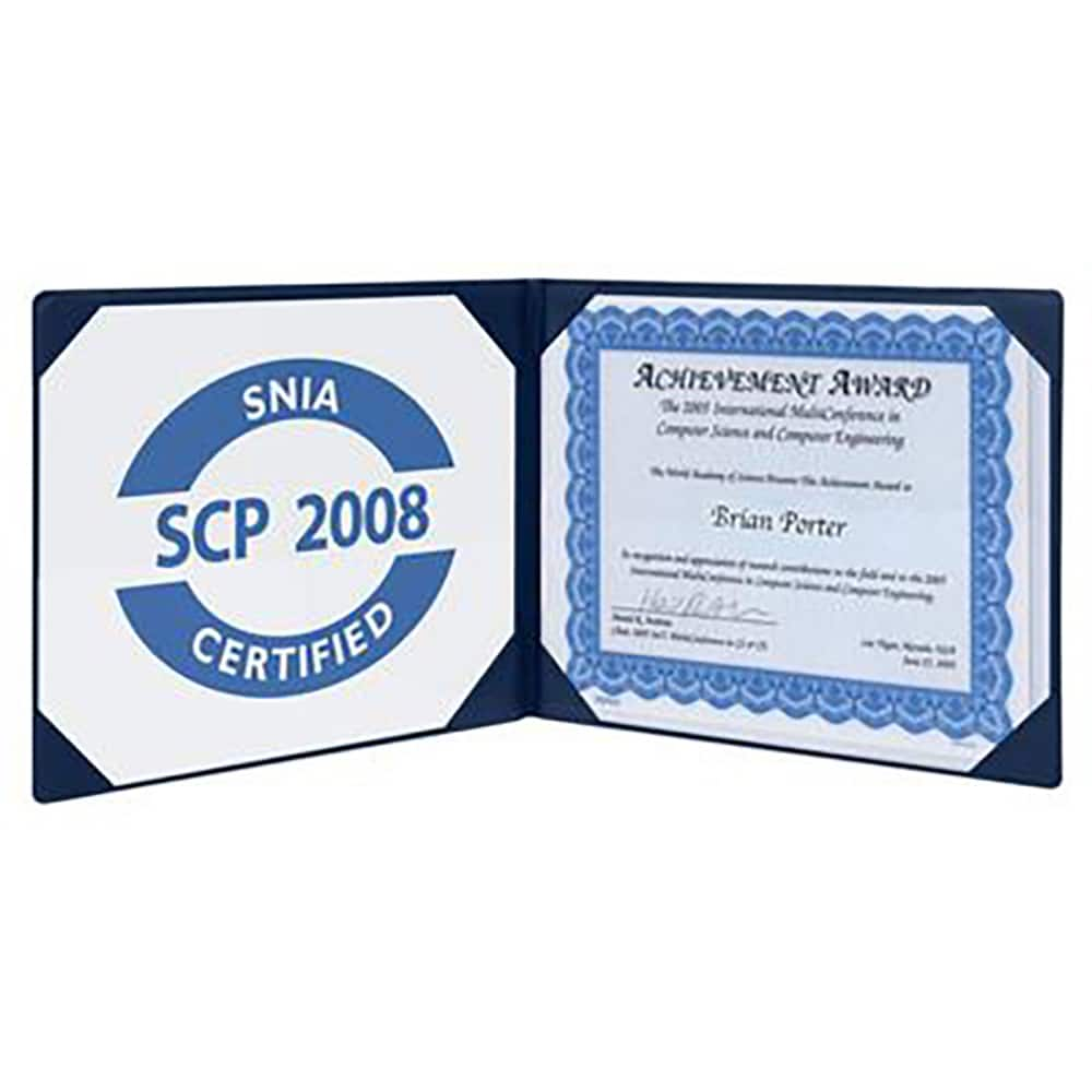 Ability One - Document Protectors; Type: Certificate/Document Holder ; Width (Inch): 8-1/2 ; Height (Inch): 11 ; Color: Navy Blue - Exact Industrial Supply