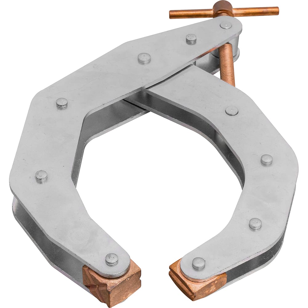 Kant Twist - Cantilever Clamps; Handle Style: T-Handle ; Maximum Opening Capacity (Inch): 4-1/2 ; Open Throat Depth (Inch): 5-5/8 ; Closed Throat Depth (Inch): 5-1/8 ; Jaw Material: Copper Plated Steel ; Load Capacity (Lb.): 680.000 - Exact Industrial Supply