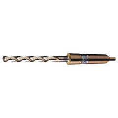 5/8 RHS / RHC HSS-CO 8% (M42) 135 Degree Notched Point Cobalt Taper Shank Drill - Straw / Gold Oxide - Exact Industrial Supply