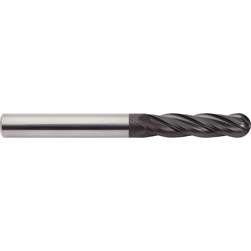 M.A. Ford - Ball End Mills; Mill Diameter (Inch): 5/32 ; Mill Diameter (Decimal Inch): 0.1563 ; Number of Flutes: 4 ; Length of Cut (Inch): 1 ; Length of Cut (Decimal Inch): 1.0000 ; Material: Solid Carbide - Exact Industrial Supply