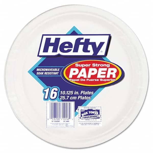 Hefty - Super Strong Paper Dinnerware, 10 1/8" Plate, Bagasse, 16/Pack, 12 Packs/Carton - Caliber Tooling