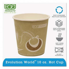 ECO PRODUCTS - Evolution World 24% Recycled Content Hot Cups - 10 oz, 50/PK, 20 PK/CT - Caliber Tooling