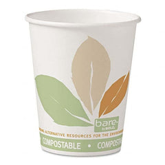 DART - Bare by Solo Eco-Forward PLA Paper Hot Cups, 10 oz, Leaf Design, 50/Bag, 20 Bags/Ct - Caliber Tooling