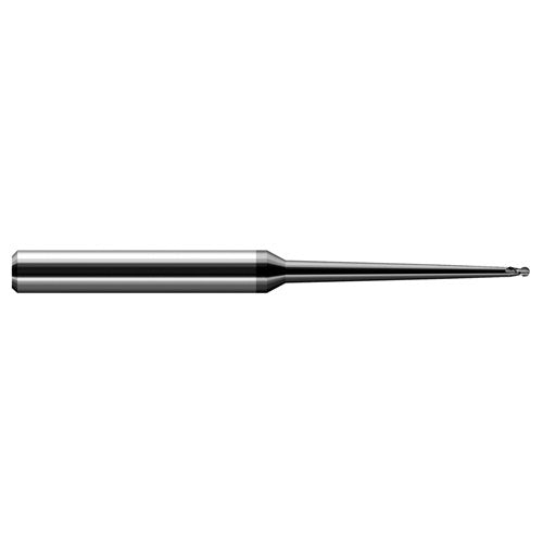 1/16″ Dia. × 1/4″ Shank × 3/32″ DOC × 4″ OAL, Carbide DLC, 2 Flute, Ballnose End Mill - Exact Industrial Supply