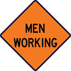 VizCon - "Workers Ahead," 48" Wide x 48" High Vinyl Construction Roadway Sign - Caliber Tooling