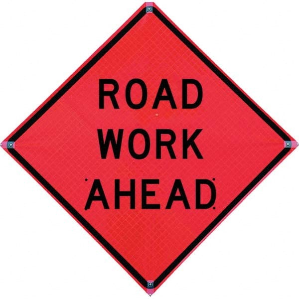 VizCon - "Workers Ahead," 36" Wide x 36" High Vinyl Construction Roadway Sign - Caliber Tooling