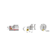 Replaceable Boring Bar Heads; Compatible Insert Style: CCMT; Compatible Insert Size Code: 32.52; Tool Material: Steel; Multi-use Tool: Yes; Lead Angle: 93.000; Through Coolant: Normal Pressure; For Shank Diameter: 0.7870 in; Cutting Tool Application: Faci