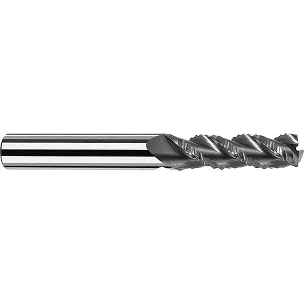 Fraisa - 3/8" Diam, 1-1/2" LOC, 3 Flute Solid Carbide Roughing Square End Mill - Caliber Tooling