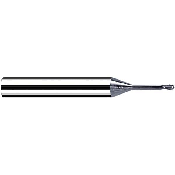 Fraisa - 1.2mm Diam, 1.2mm LOC, 2 Flute Solid Carbide Ball End Mill - Caliber Tooling