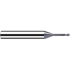 Fraisa - 1.2mm Diam, 1.2mm LOC, 2 Flute Solid Carbide Ball End Mill - Caliber Tooling