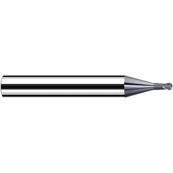 Fraisa - 1mm Diam, 3.6mm LOC, 2 Flute Solid Carbide Ball End Mill - Caliber Tooling