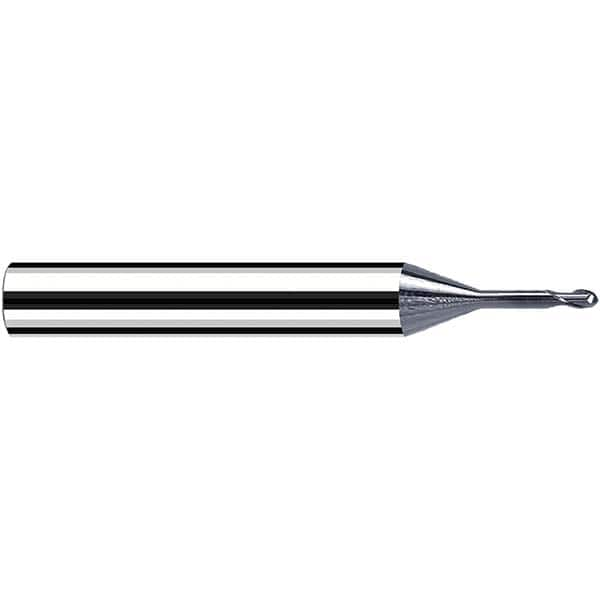 Fraisa - 0.6mm Diam, 0.6mm LOC, 2 Flute Solid Carbide Ball End Mill - Caliber Tooling