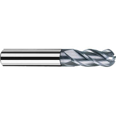 Fraisa - 5/16" Diam, 1" LOC, 4 Flute Solid Carbide Ball End Mill - Caliber Tooling