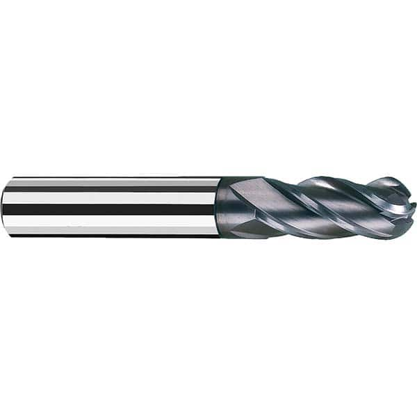 Fraisa - 1/4" Diam, 3/4" LOC, 4 Flute Solid Carbide Ball End Mill - Caliber Tooling