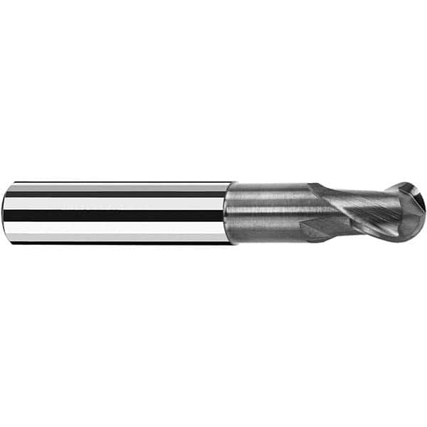 Fraisa - 12mm Diam, 13mm LOC, 2 Flute Solid Carbide Ball End Mill - Caliber Tooling