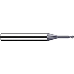 Fraisa - 0.6mm Diam, 3.6mm LOC, 2 Flute Solid Carbide Ball End Mill - Caliber Tooling