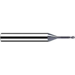 Fraisa - 0.5mm Diam, 0.5mm LOC, 2 Flute Solid Carbide Ball End Mill - Caliber Tooling