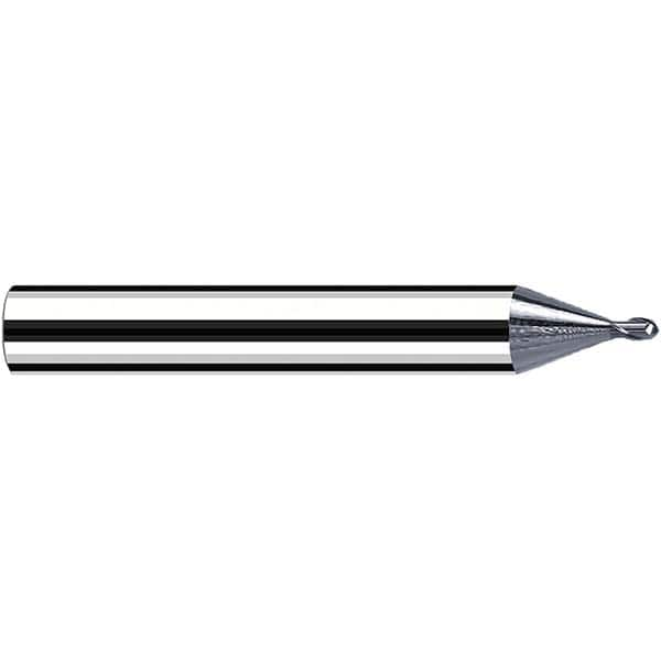 Fraisa - 0.5mm Diam, 0.5mm LOC, 2 Flute Solid Carbide Ball End Mill - Caliber Tooling