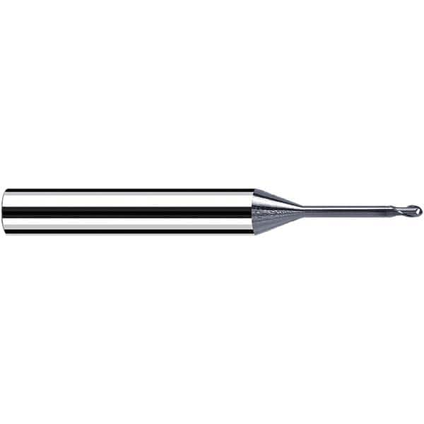 Fraisa - 0.2mm Diam, 0.2mm LOC, 2 Flute Solid Carbide Ball End Mill - Caliber Tooling