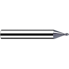 Fraisa - 1.5mm Diam, 1.5mm LOC, 2 Flute Solid Carbide Ball End Mill - Caliber Tooling